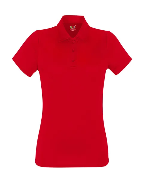  Ženska sportska polo majica, 140 g/m² - Fruit of the Loom Crvena