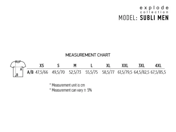 SUBLI MEN T-shirt for sublimation - EXPLODE White