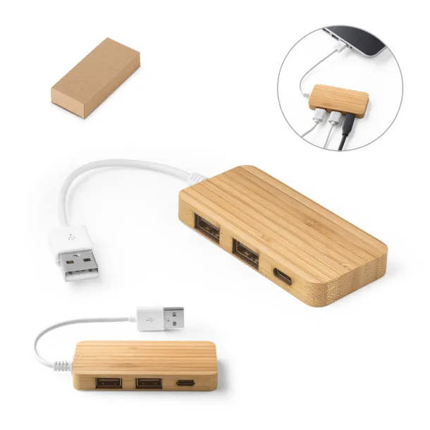 MOSER USB hub od bambusa