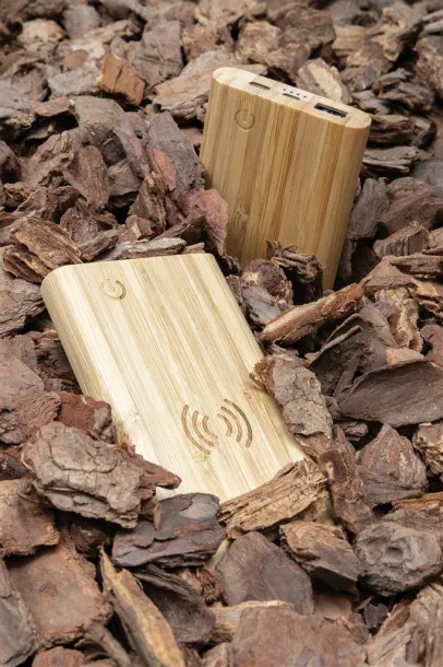  FSC® prijenosna baterija od bambusa, 5 000 mAh - XD Collection Smeđa