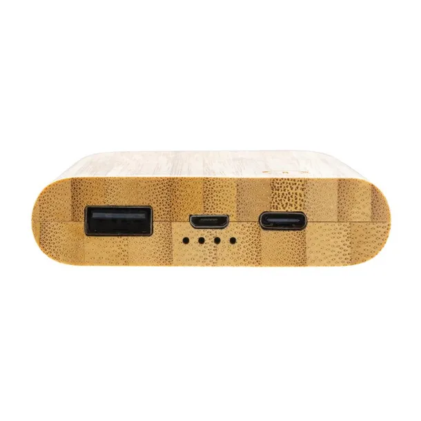  FSC® prijenosna baterija od bambusa, 5 000 mAh - XD Collection Smeđa
