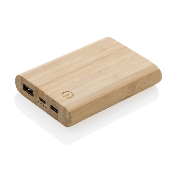  FSC® prijenosna baterija od bambusa, 5 000 mAh - XD Collection Smeđa