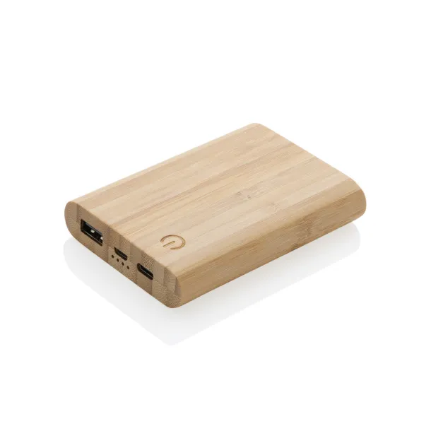  FSC® prijenosna baterija od bambusa, 5 000 mAh - XD Collection Smeđa
