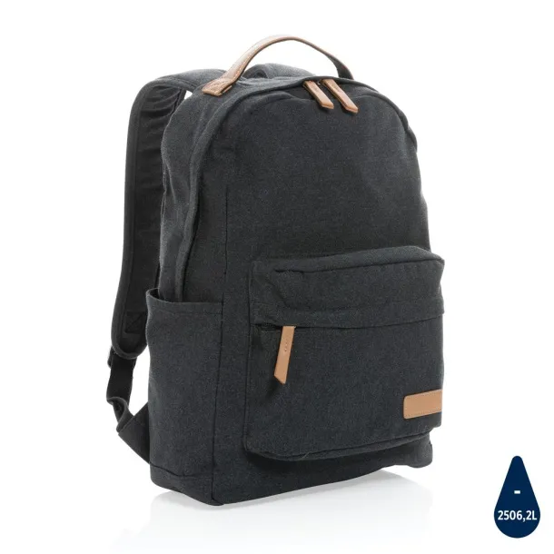  Impact AWARE™ 16 oz. recycled canvas backpack - XD Collection Black 