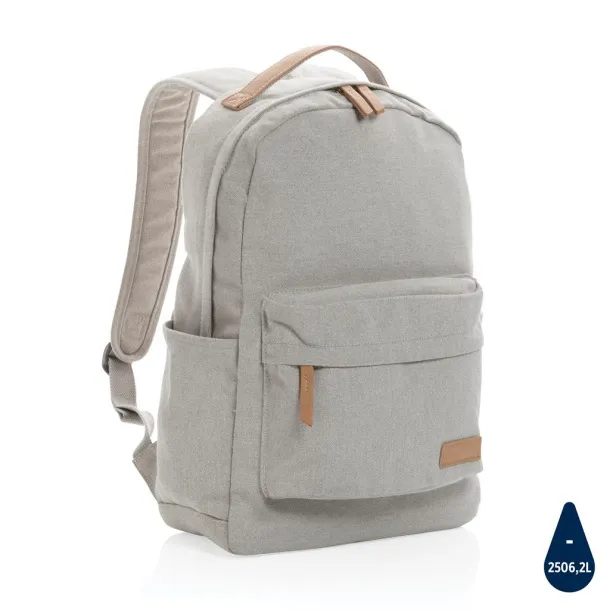  Impact AWARE™ 16 oz. recycled canvas backpack - XD Collection Grey 