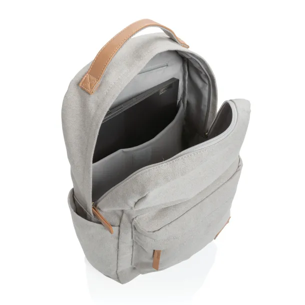  Impact AWARE™ 16 oz. recycled canvas backpack - XD Collection Grey 