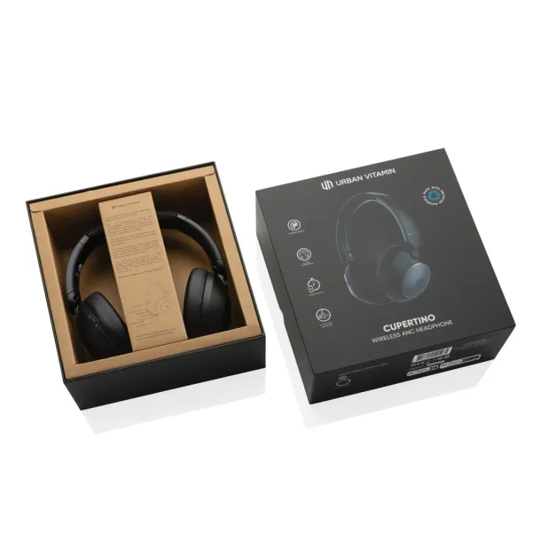  Urban Vitamin Cupertino RCS rplastic ANC headphone - Urban Vitamin Black 