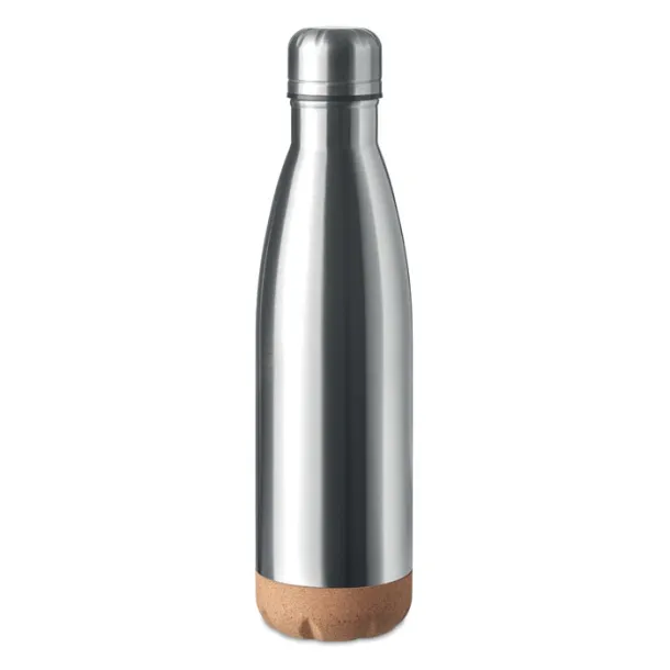 ASPEN CORK Double wall bottle 600 ml Matt Silver