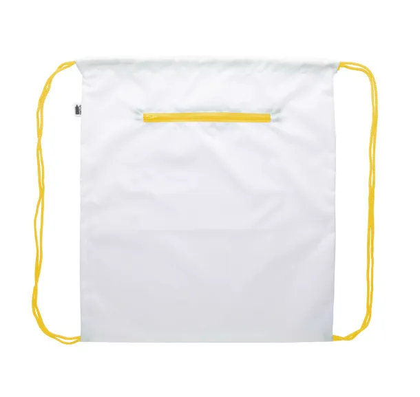 CreaDraw Zip RPET custom drawstring bag Yellow White