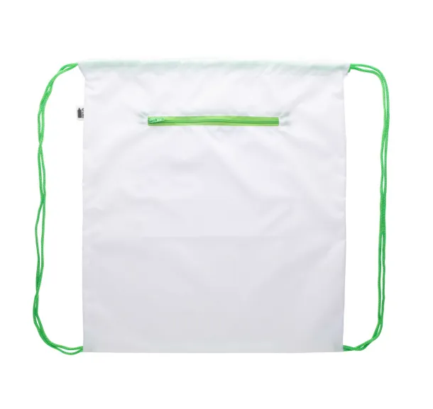 CreaDraw Zip RPET custom drawstring bag Green White