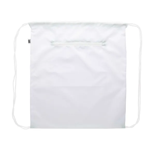 CreaDraw Zip RPET custom drawstring bag White