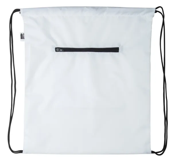 CreaDraw Zip RPET custom drawstring bag Black White