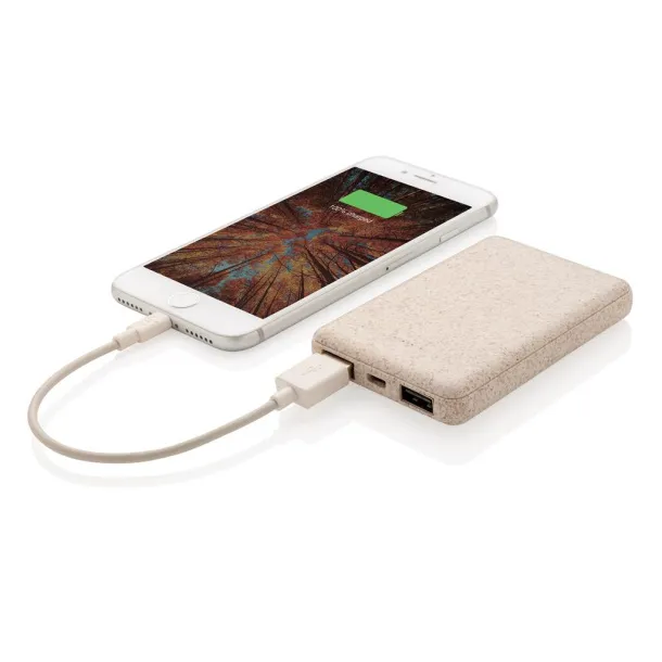  Wheat Straw 5.000 mAh Pocket Powerbank - XD Collection Brown 