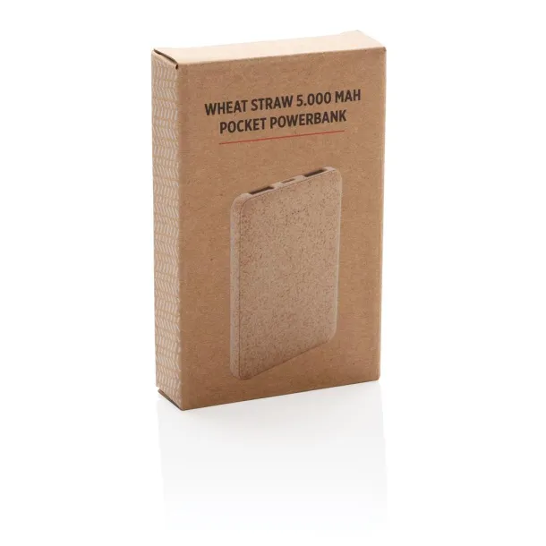  Wheat Straw 5.000 mAh Pocket Powerbank - XD Collection Brown 