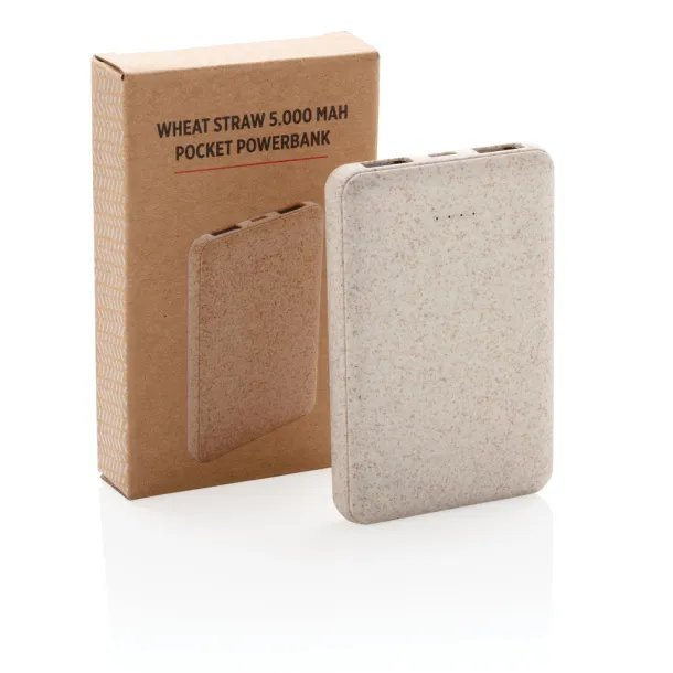  Wheat Straw 5.000 mAh Pocket Powerbank - XD Collection Brown 