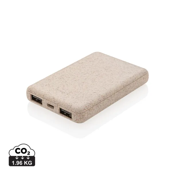  Wheat Straw 5.000 mAh Pocket Powerbank - XD Collection Brown 