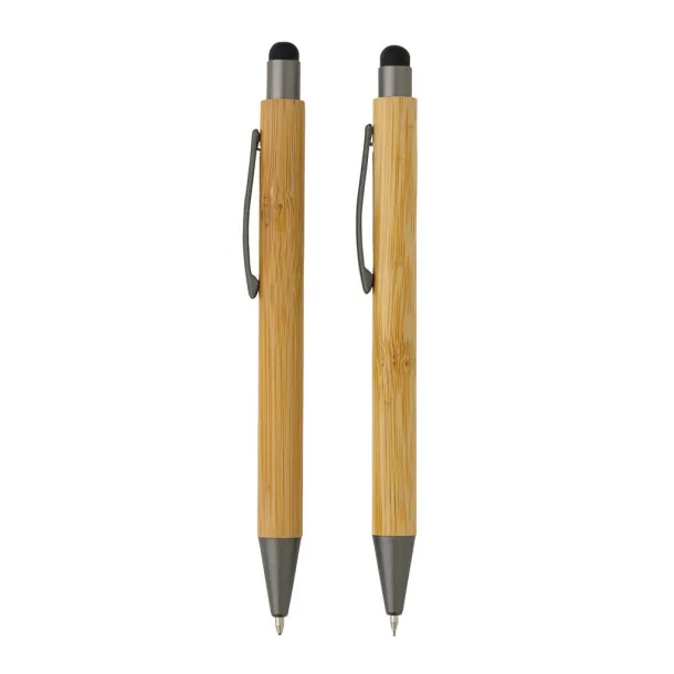  FSC® bamboo modern pen set in box - XD Collection brown 