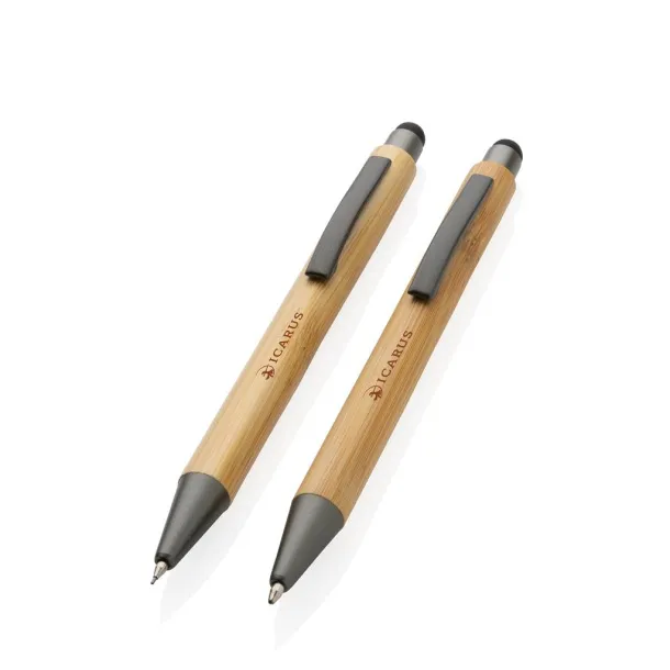  FSC® bamboo modern pen set in box - XD Collection brown 