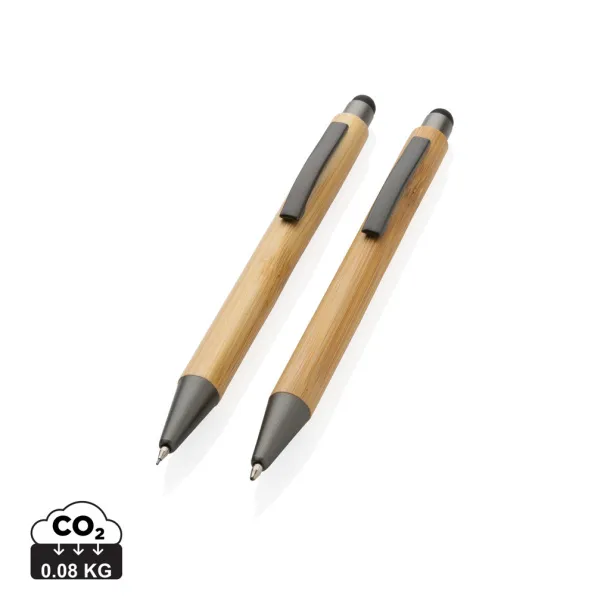  FSC® bamboo modern pen set in box - XD Collection brown 