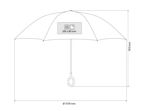 PAMPAS umbrella with manual opening - CASTELLI Gray