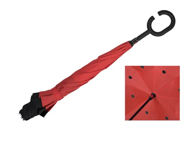 PAMPAS umbrella with manual opening - CASTELLI Red