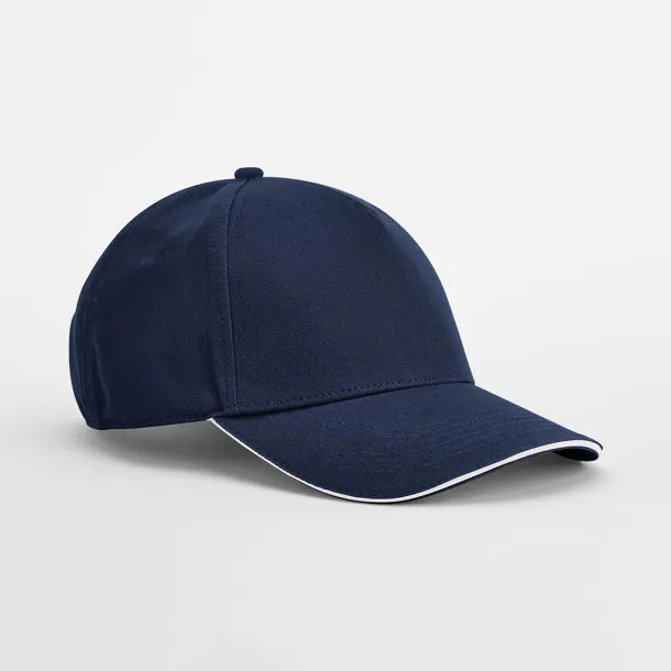  EarthAware® Clas. Org. Cotton 5 Panel Sandwich P. - Beechfield French Navy Bijela