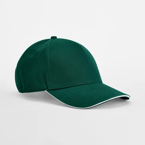 EarthAware® Clas. Org. Cotton 5 Panel Sandwich Peak - Beechfield Zelena Bijela