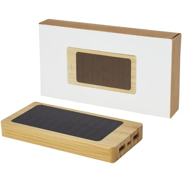 Alata 8000mAh bamboo solar power bank Beige