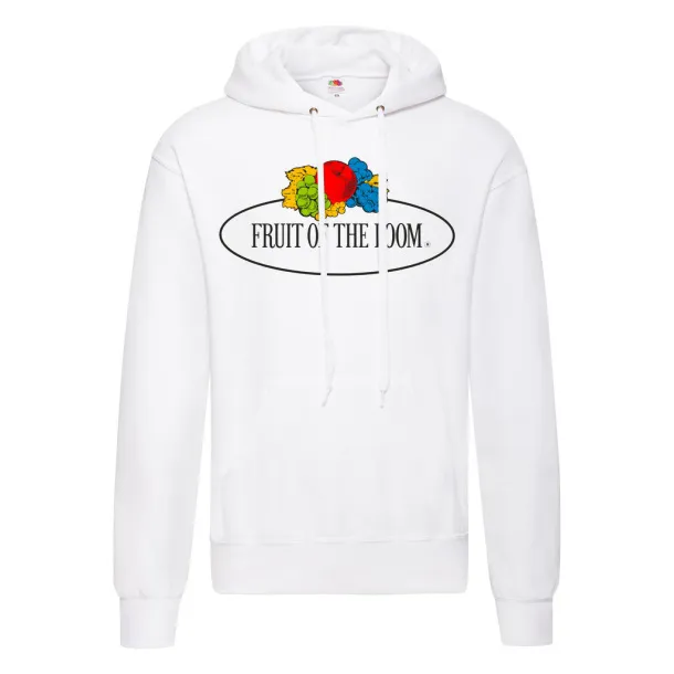  Vintage Hooded Sweat Classic Large Logo Print - Fruit of the Loom Vintage Collection Bijela