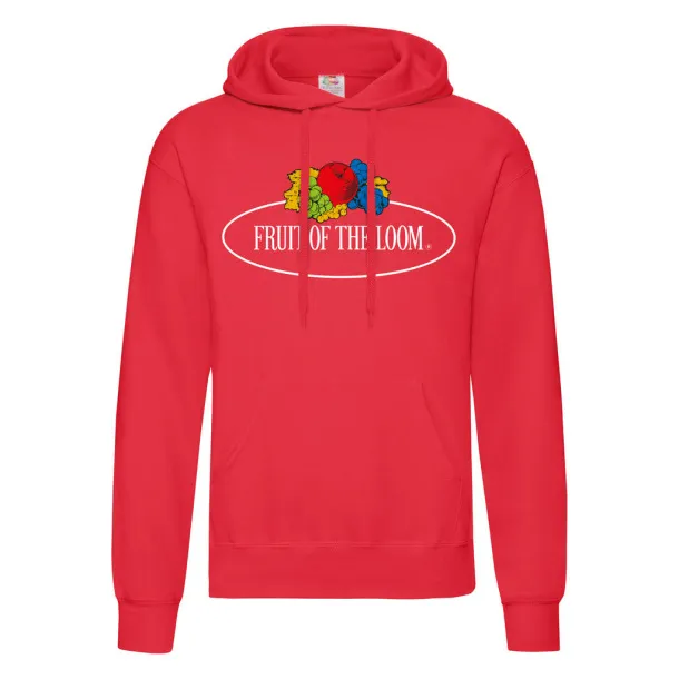  Vintage hoodie s velikim logom, 280 g/m² - Fruit of the Loom Vintage Collection Crvena