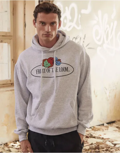  Vintage Hooded Sweat Classic Large Logo Print - Fruit of the Loom Vintage Collection