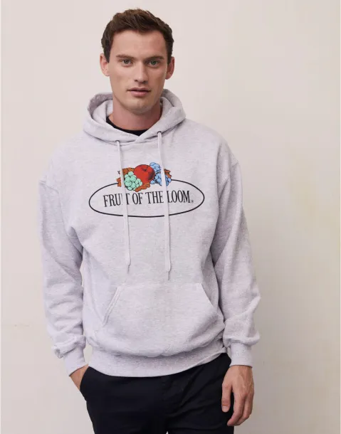  Vintage Hooded Sweat Classic Large Logo Print - Fruit of the Loom Vintage Collection