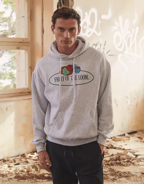  Vintage Hooded Sweat Classic Large Logo Print - Fruit of the Loom Vintage Collection