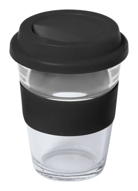 Durnox glass travel mug Black Transparent