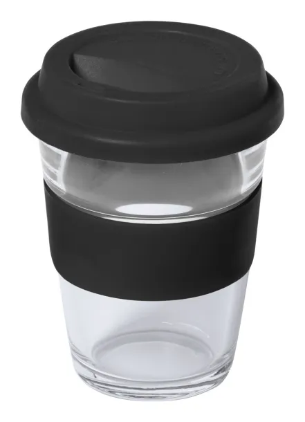 Durnox glass travel mug Black Transparent