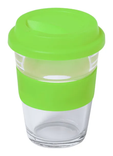 Durnox glass travel mug Lime green Transparent