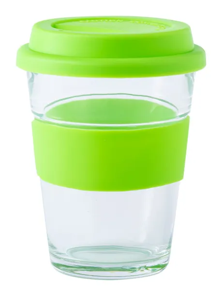 Durnox glass travel mug Lime green Transparent