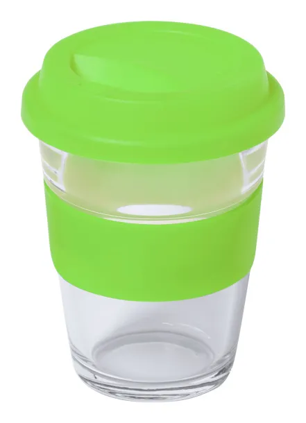 Durnox glass travel mug Lime green Transparent