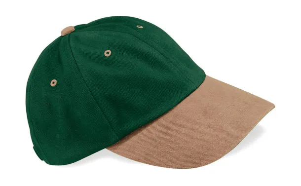  Low Profile Heavy Brushed Cotton Cap - Beechfield Forest Green Taupe