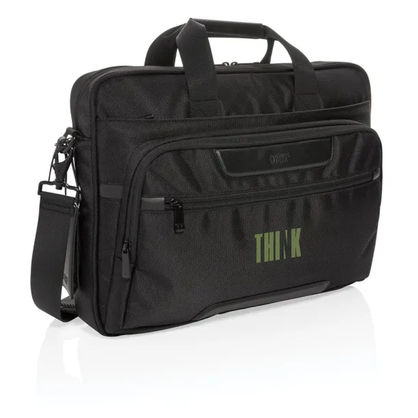  Swiss Peak RPET Voyager RFID 15.6" torba za laptop - Swiss Peak Crna 