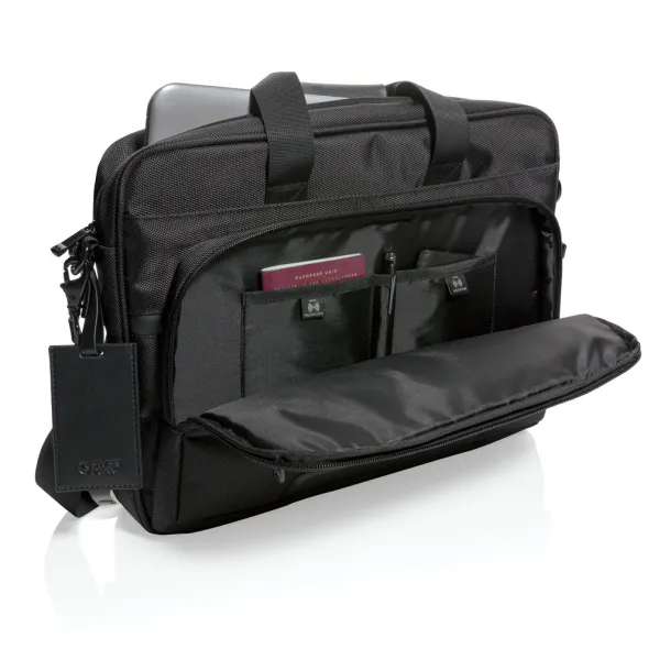  Swiss Peak RPET Voyager RFID 15.6" laptop bag - Swiss Peak Black 