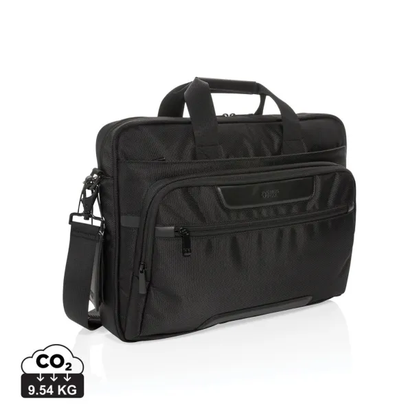  Swiss Peak RPET Voyager RFID 15.6" laptop bag - Swiss Peak Black 