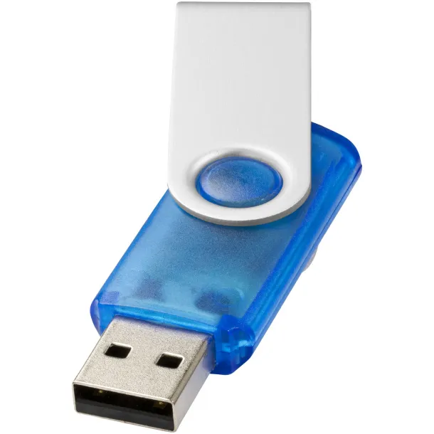 Rotate-translucent 2GB USB flash drive - Bullet Transparent blue Silver