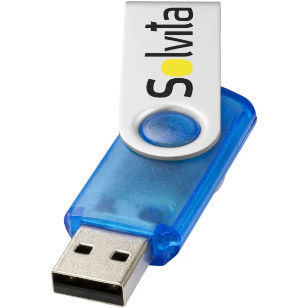 Rotate-translucent 2GB USB flash drive - Bullet Transparent blue Silver