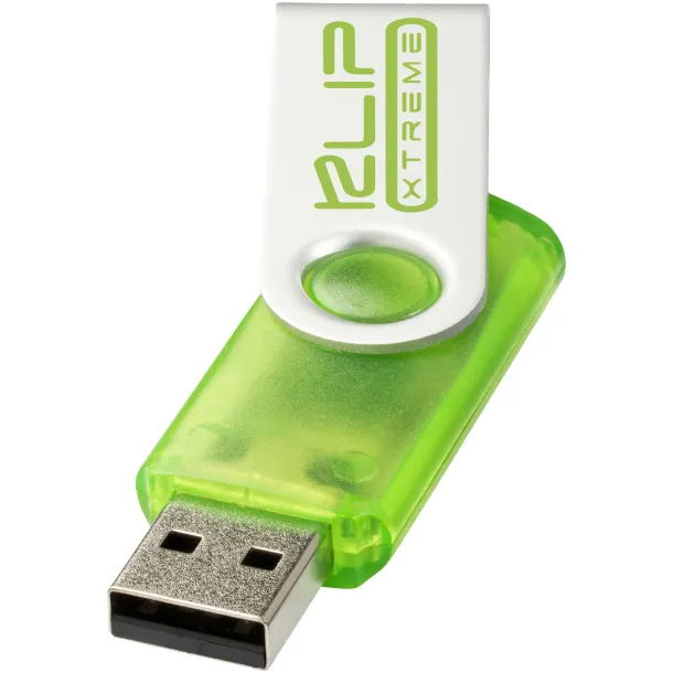 Rotate-translucent 2GB USB flash drive - Bullet Green