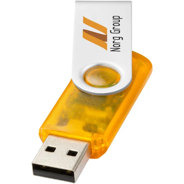 Rotate-translucent 2GB USB flash drive - Bullet Orange
