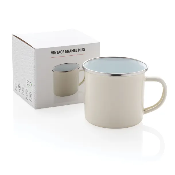  Vintage enamel mug - XD Collection White 