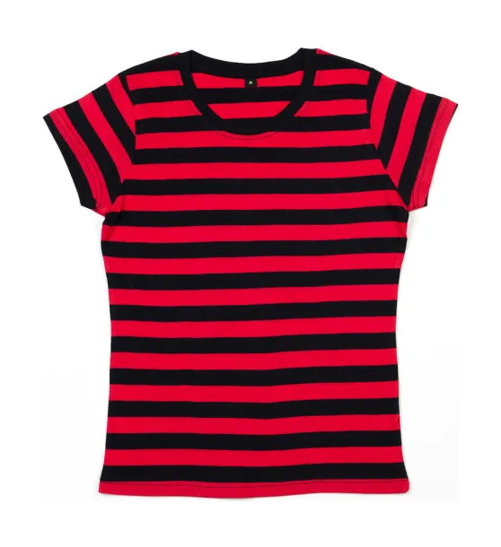  Women's Stripy T - Mantis Black Crvena