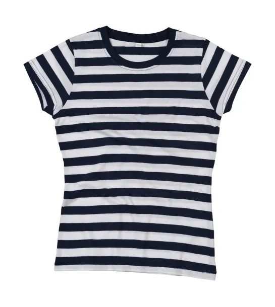  Women's Stripy T - Mantis Navy Bijela