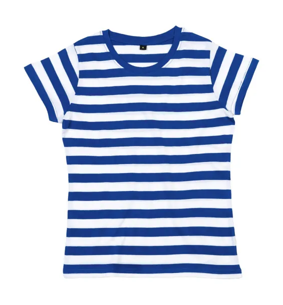  Women's Stripy T - Mantis Classic Blue Bijela